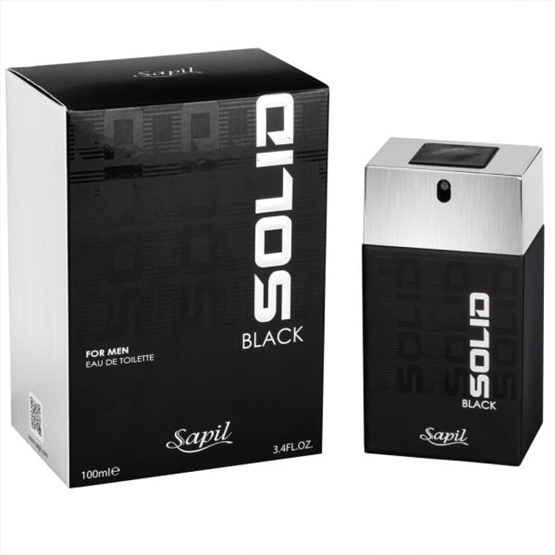 Solid Black Eau De Toilette for Men – Bold & Long-Lasting Masculine Fragrance by Sapil