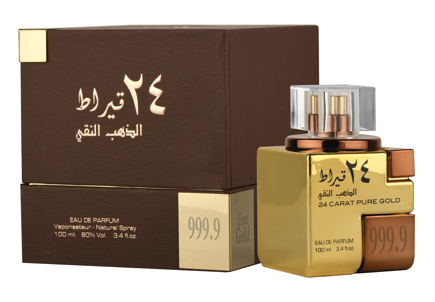 Lattafa 24 Carat Pure Gold Eau de Parfum 100ml – Unisex Oriental Vanilla Perfume with Long Lasting Aroma