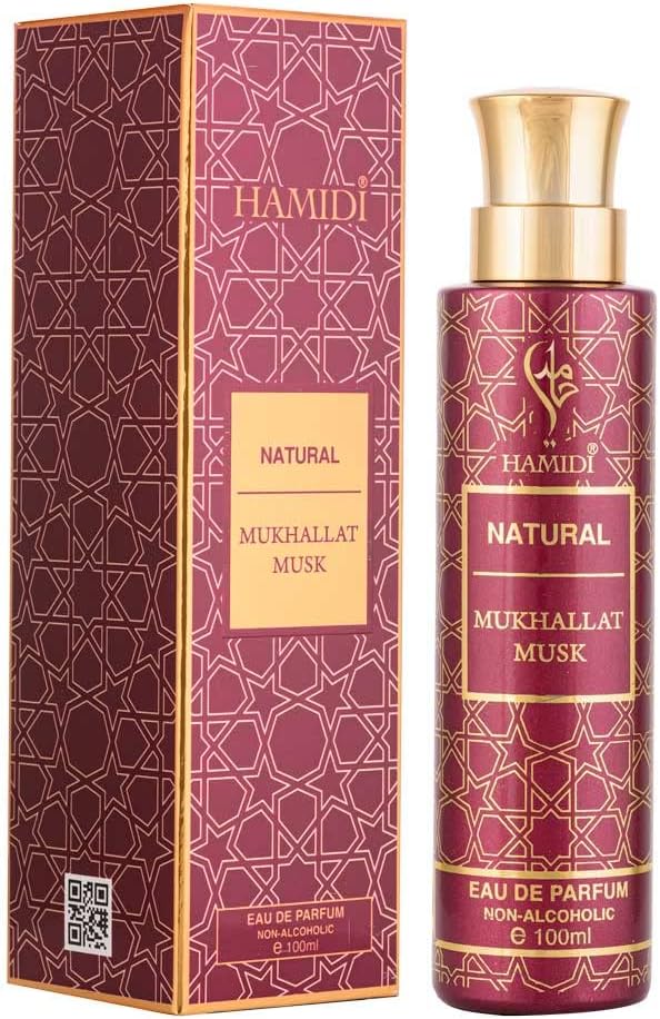 Hamidi Mukhallat Musk Water Perfume 100ml – Alcohol-Free Unisex Fragrance with Long Lasting Musk Aroma