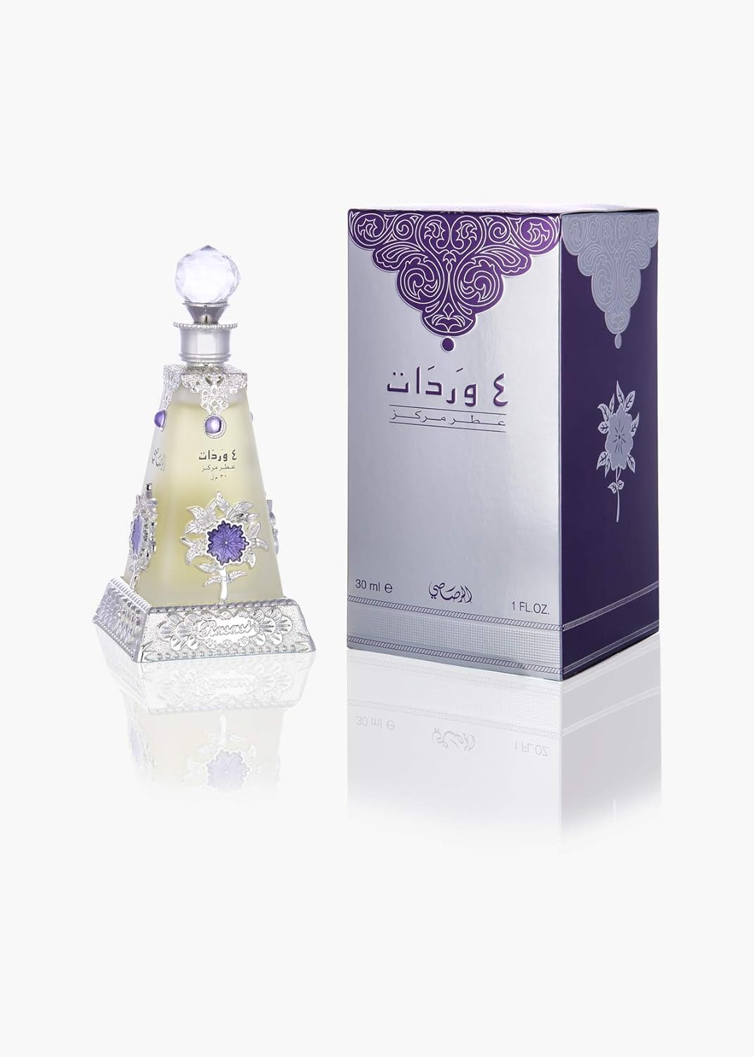 Rasasi Arba Wardat Alcohol-Free Perfume Oil – Unisex Arabic Fragrance for Men & Women – Long-Lasting Attar – 30ml Concentrated Perfume