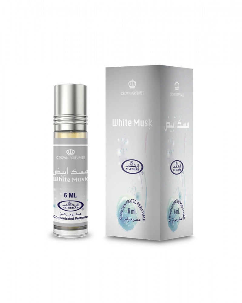 White Musk Concentrated Perfume Roll-On 6ml x 6 Pcs – Long Lasting Alcohol-Free Attar for Men & Women