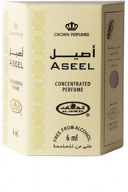 Al Rehab Aseel Concentrated Perfume Roll-On 6ml x 6 Pcs – Long Lasting Alcohol-Free Attar for Men & Women