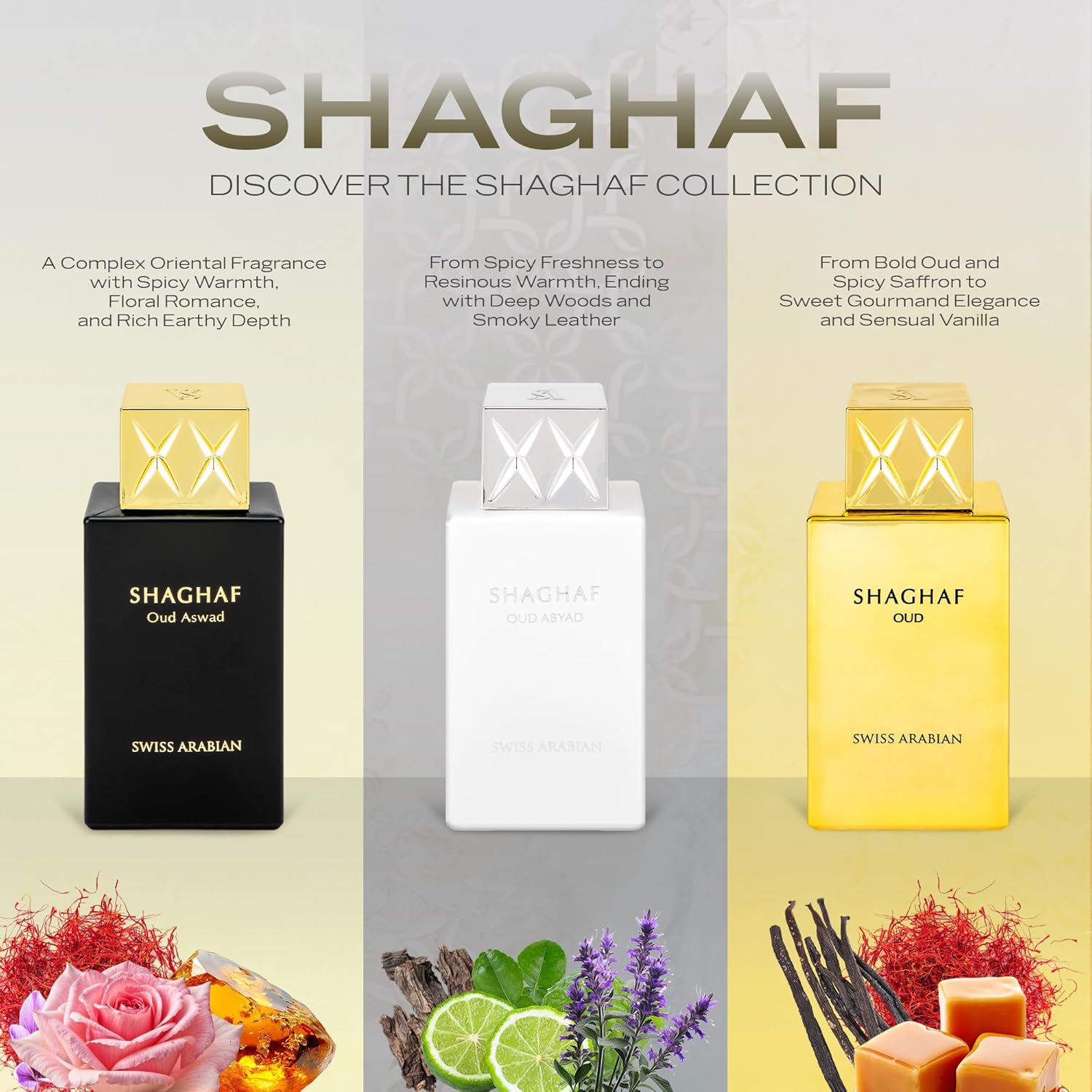 Shaghaf Oud Aswad - Unisex Eau De Parfum 75ml by Swiss Arabian | Long-Lasting Arabic Perfume