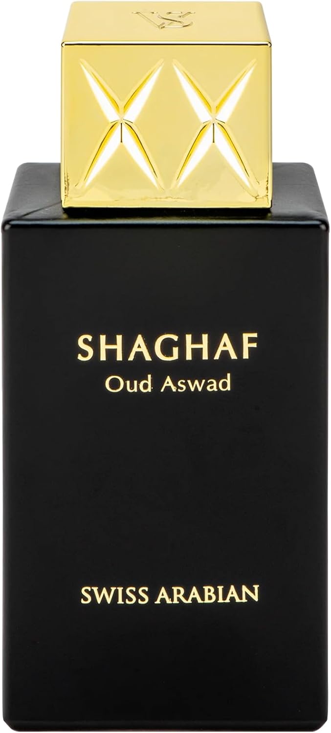 Shaghaf Oud Aswad - Unisex Eau De Parfum 75ml by Swiss Arabian | Long-Lasting Arabic Perfume